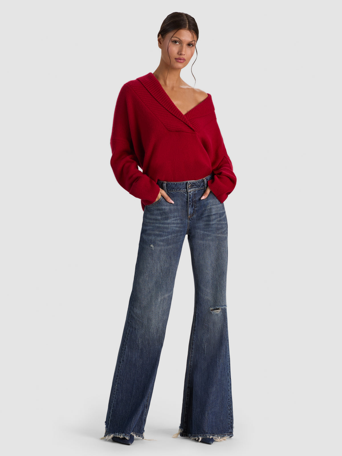 BRENDA CASHMERE TUNIC-GARNET-ALICE + OLIVIA