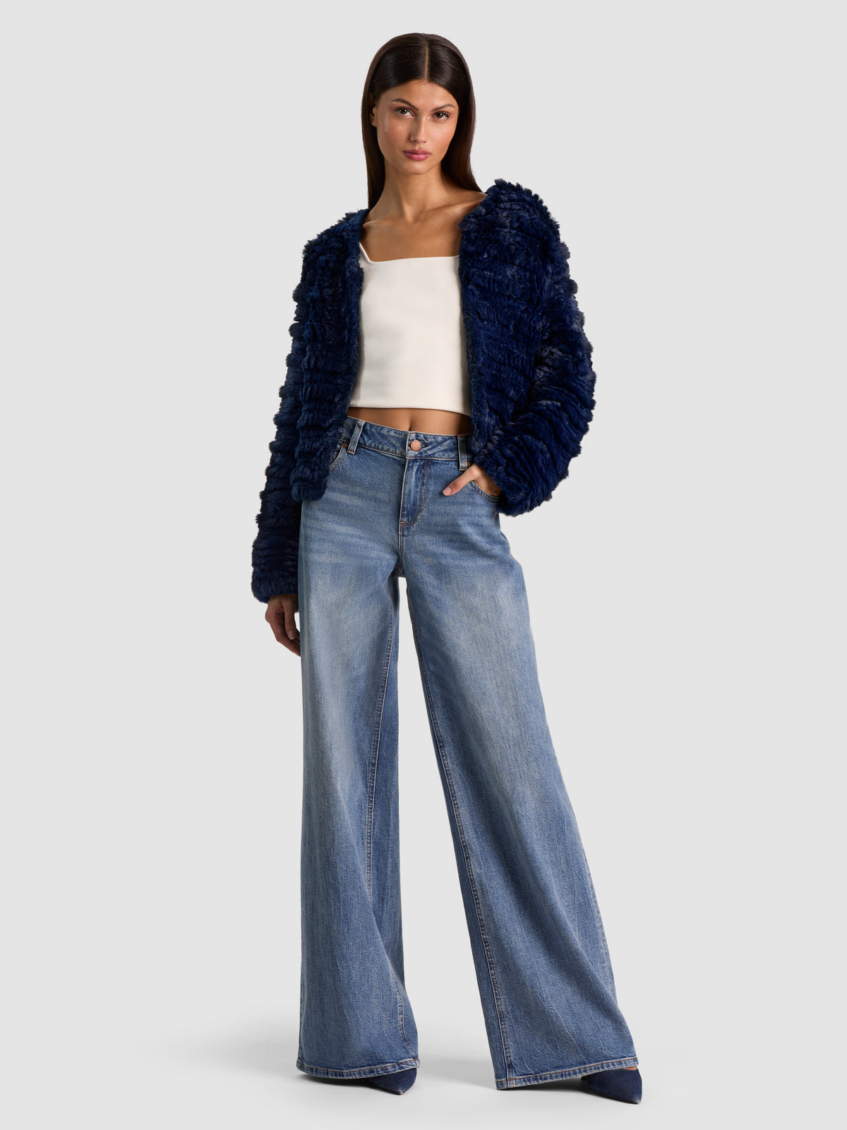 FAWN FAUX FUR JACKET-MIDNIGHT BLUE-ALICE + OLIVIA