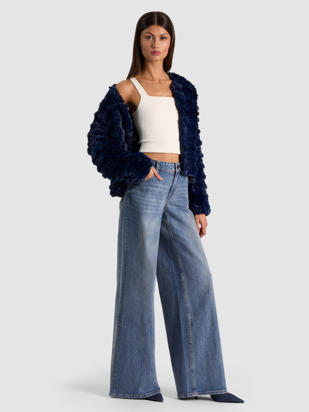 FAWN FAUX FUR JACKET-MIDNIGHT BLUE-ALICE + OLIVIA