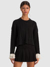 MAGLIONE CROP GIROCOLLO SHERLENE CON POLSINI A RUFFLES-ALICE + OLIVIA