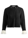 MAGLIONE CROP GIROCOLLO SHERLENE CON POLSINI A RUFFLES-ALICE + OLIVIA