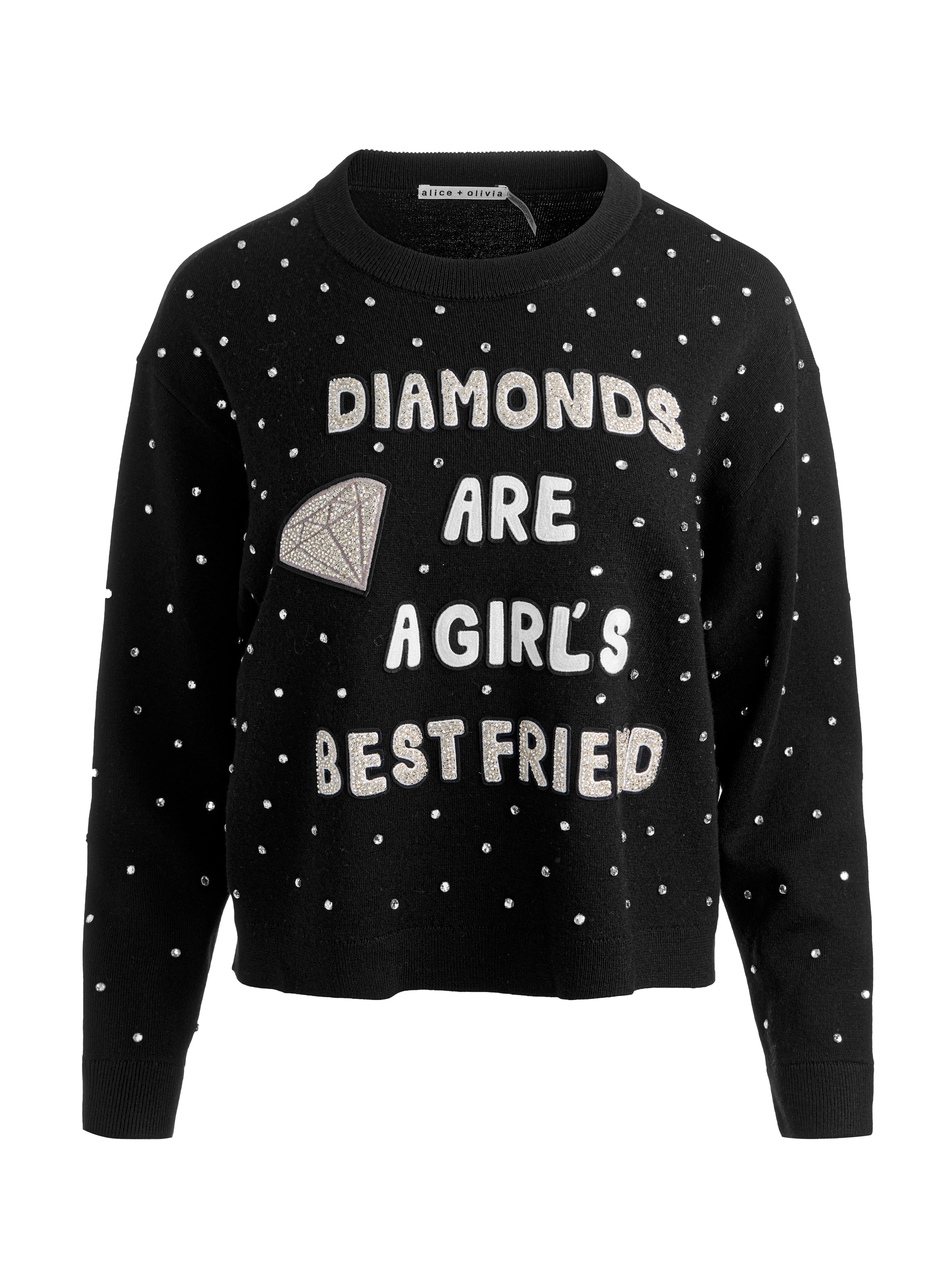 PERRY EMBELLISHED PULLOVER in Black | ALICE + OLIVIA