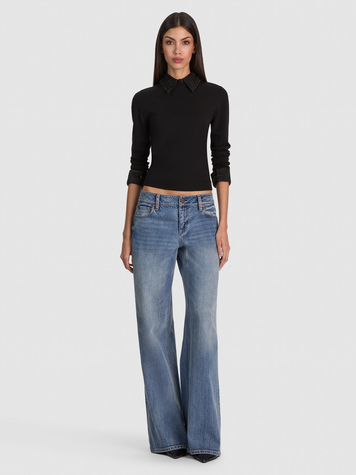 MAGLIONE CON COLLO PORLA EMB-ALICE + OLIVIA