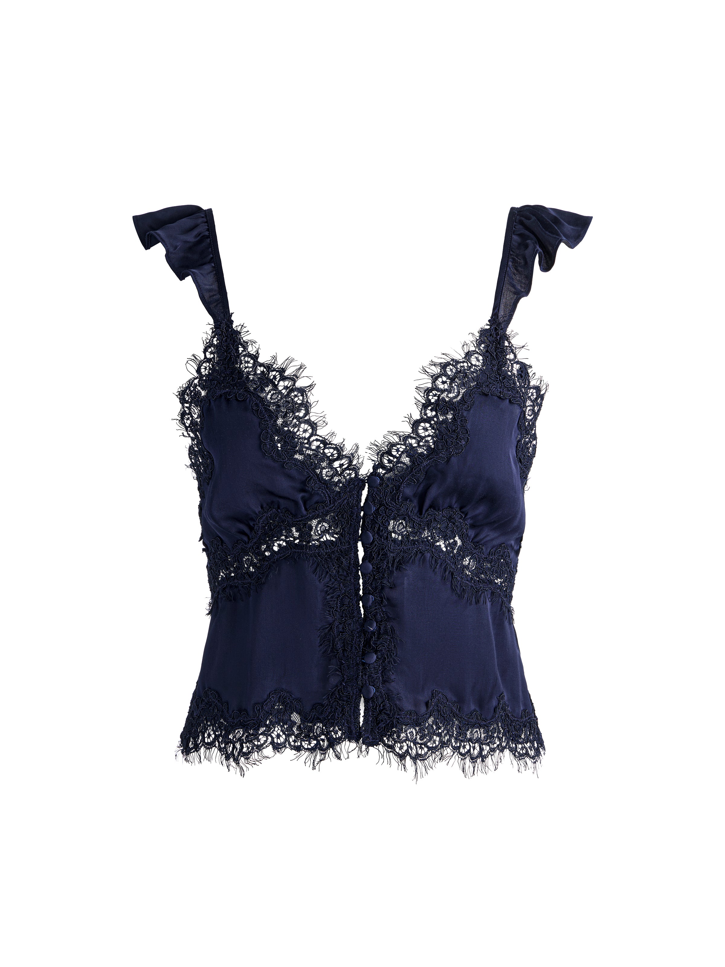 HAUT RAFAELLA AVEC DENTELLE ET MANCHES À VOLANTS-ALICE + OLIVIA