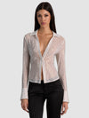 FREYA EMBELLISHED BUTTON DOWN TOP-OFF WHITE/HEMATITE-ALICE + OLIVIA
