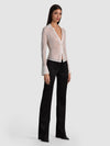 FREYA EMBELLISHED BUTTON DOWN TOP-OFF WHITE/HEMATITE-ALICE + OLIVIA