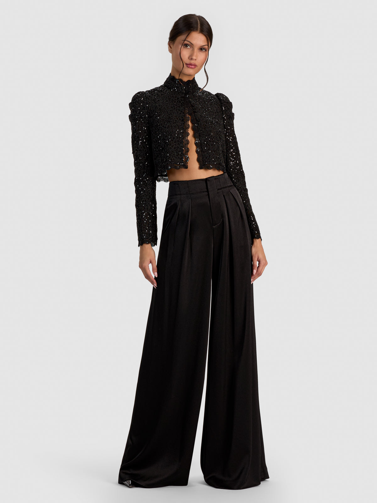 THOMASINA EMBELL LACE PUFF SLV GIACCA CORTA - NERA