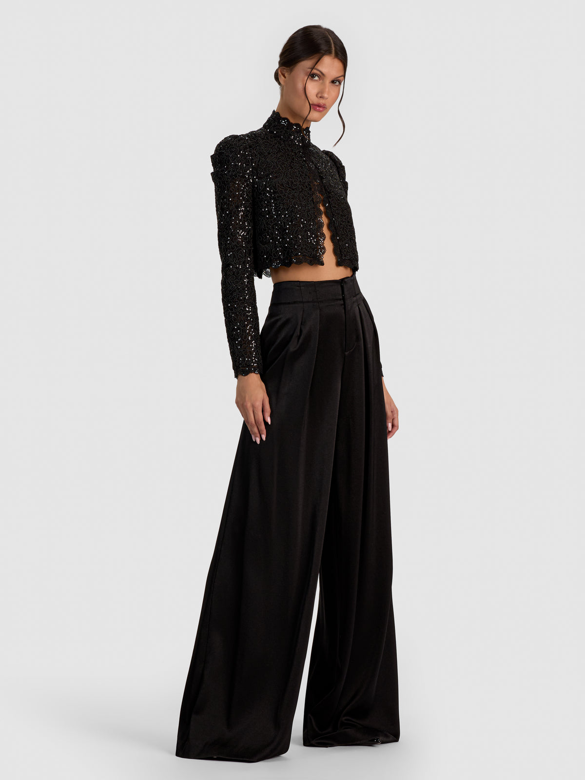 THOMASINA EMBELLISHED LACE JACKET-Black-ALICE + OLIVIA