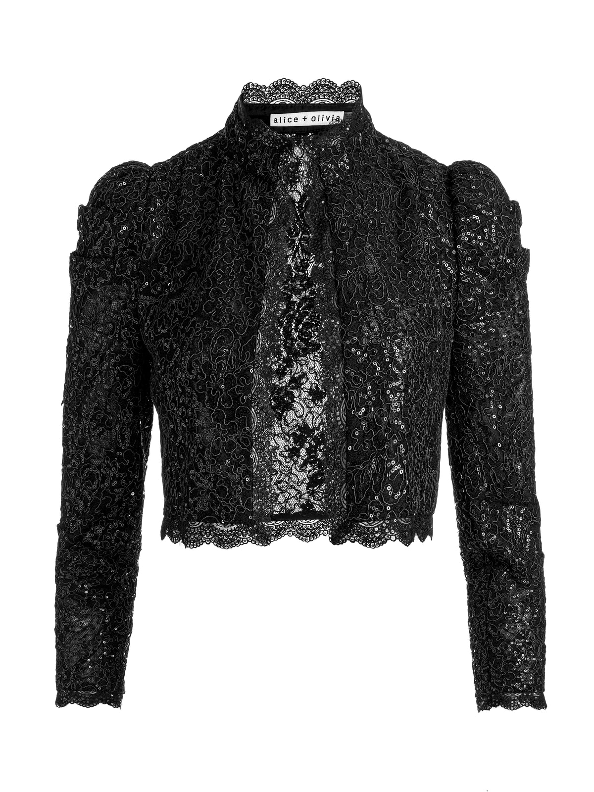 THOMASINA EMBELLISHED LACE JACKET - BLACK