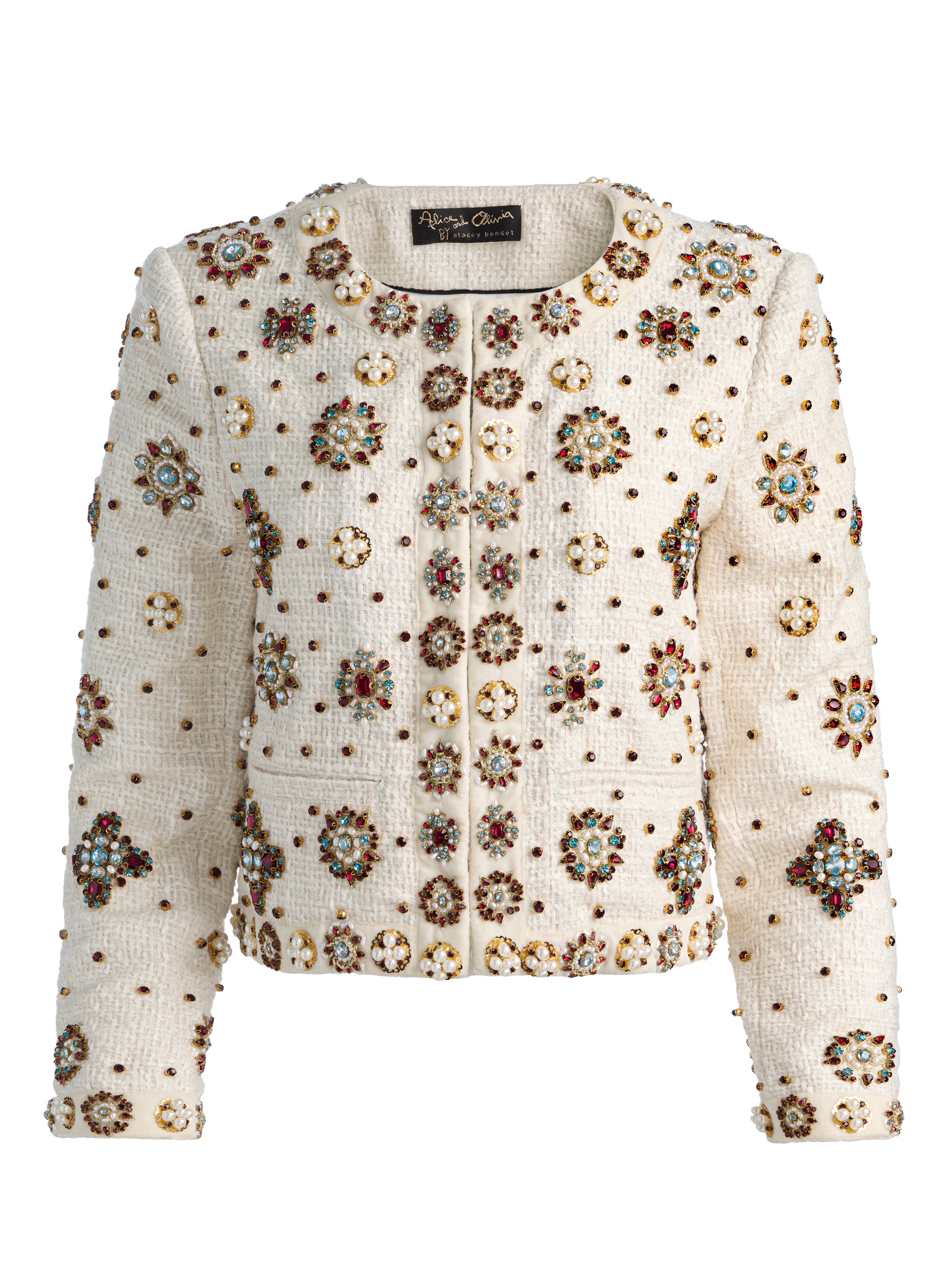 LANDON EMBELLISHED BOX JACKET-OFF WHITE/MULTI-ALICE + OLIVIA