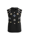 MICAH EMBELLISHED MUSCLE TANK- BLACK/MULTI-ALICE + OLIVIA