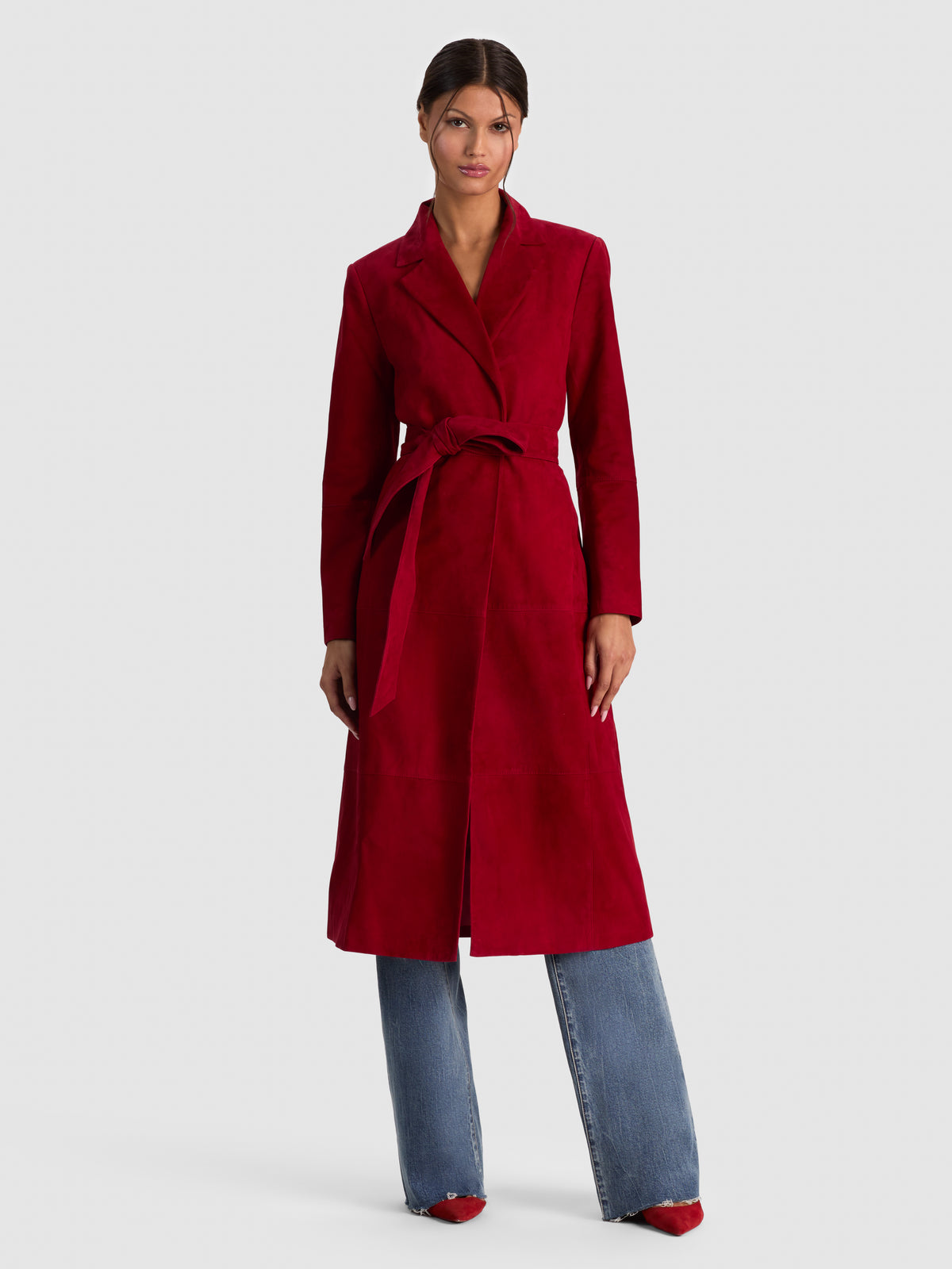 KARLEY SUEDE WRAP MAXI COAT-GARNET-ALICE + OLIVIA