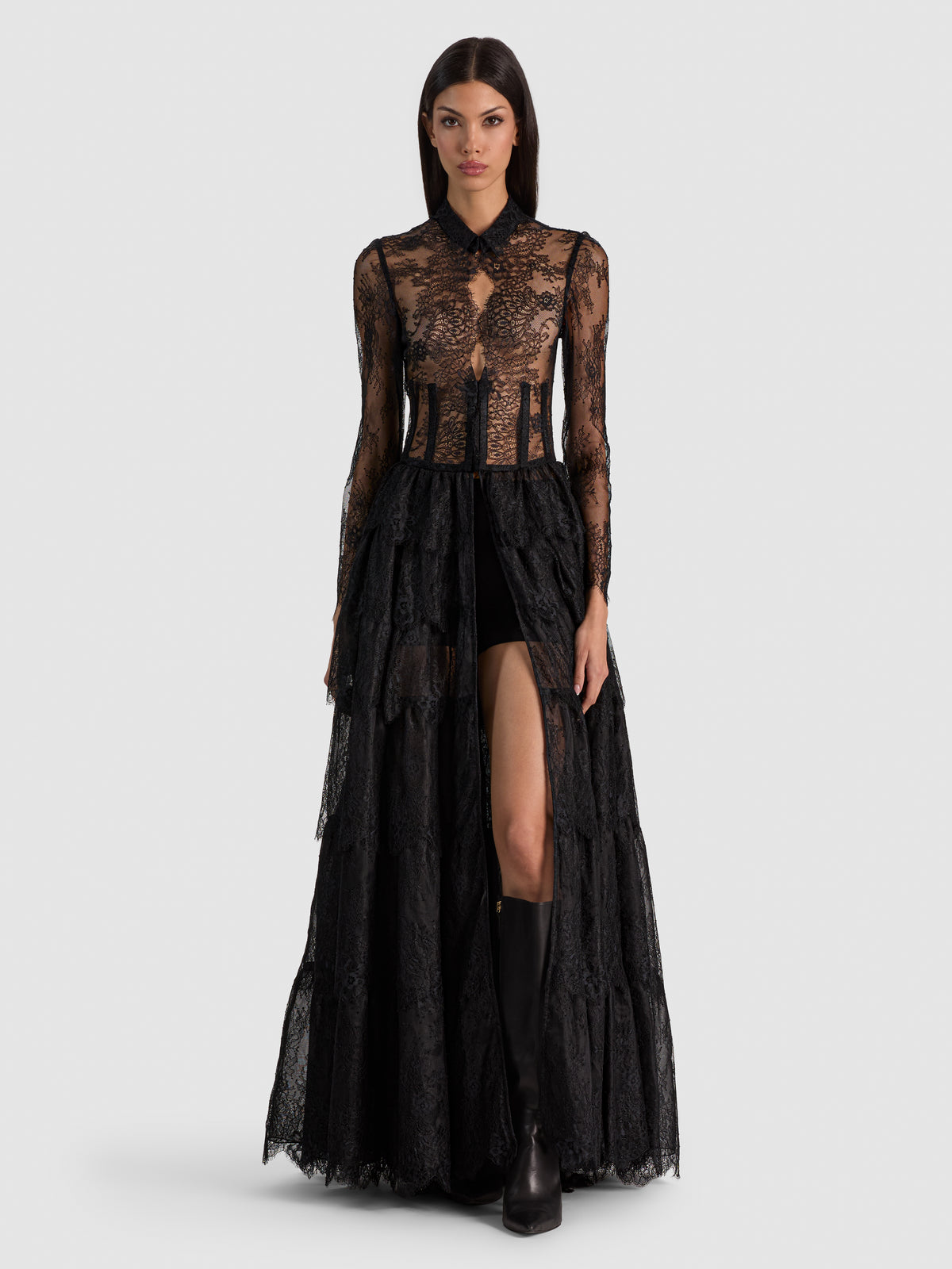 XAVIER SOPRABITO LUNGO IN PIZZO A STRATI-ALICE + OLIVIA