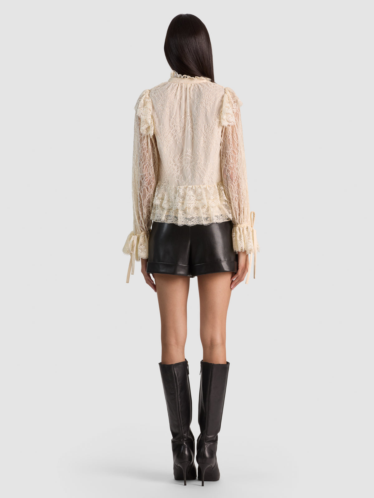 WILHELMINA LACE RUFFLE TOP-CHINO-ALICE + OLIVIA