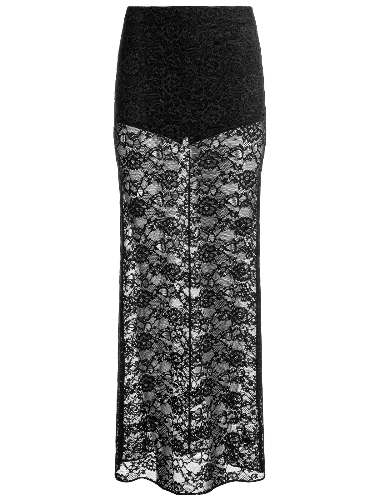 GONNA LUNGA SOTTOVESTE IN PIZZO MAEVE LR CON FODERA A CULOTTE - NERO