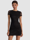ABITO CORTO A MANICHE CORTE GIROCOLLO FITTED IN PIZZO DELORA-ALICE + OLIVIA