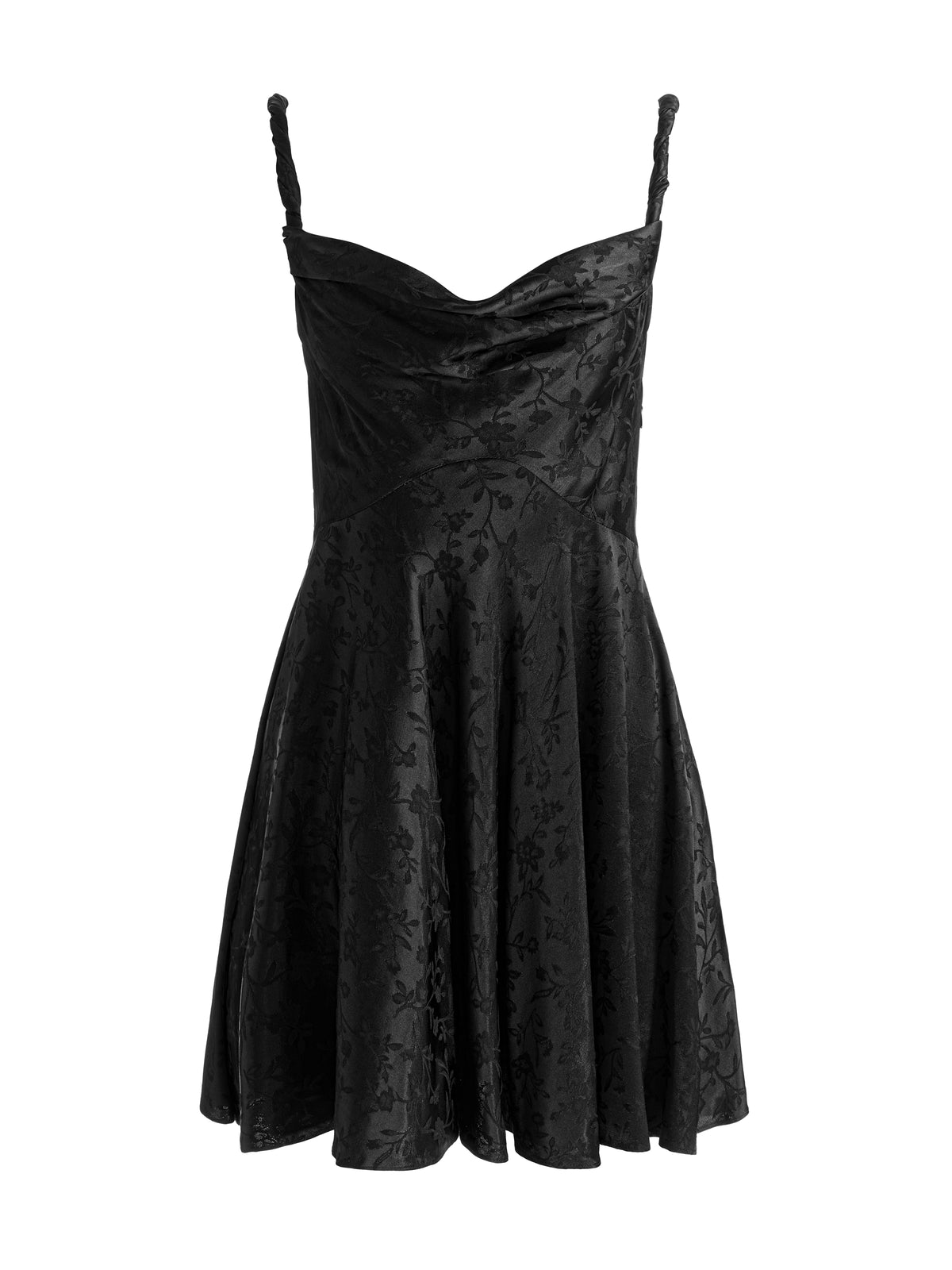 MONIQUE TWIST STRAP MINI DRESS - BLACK
