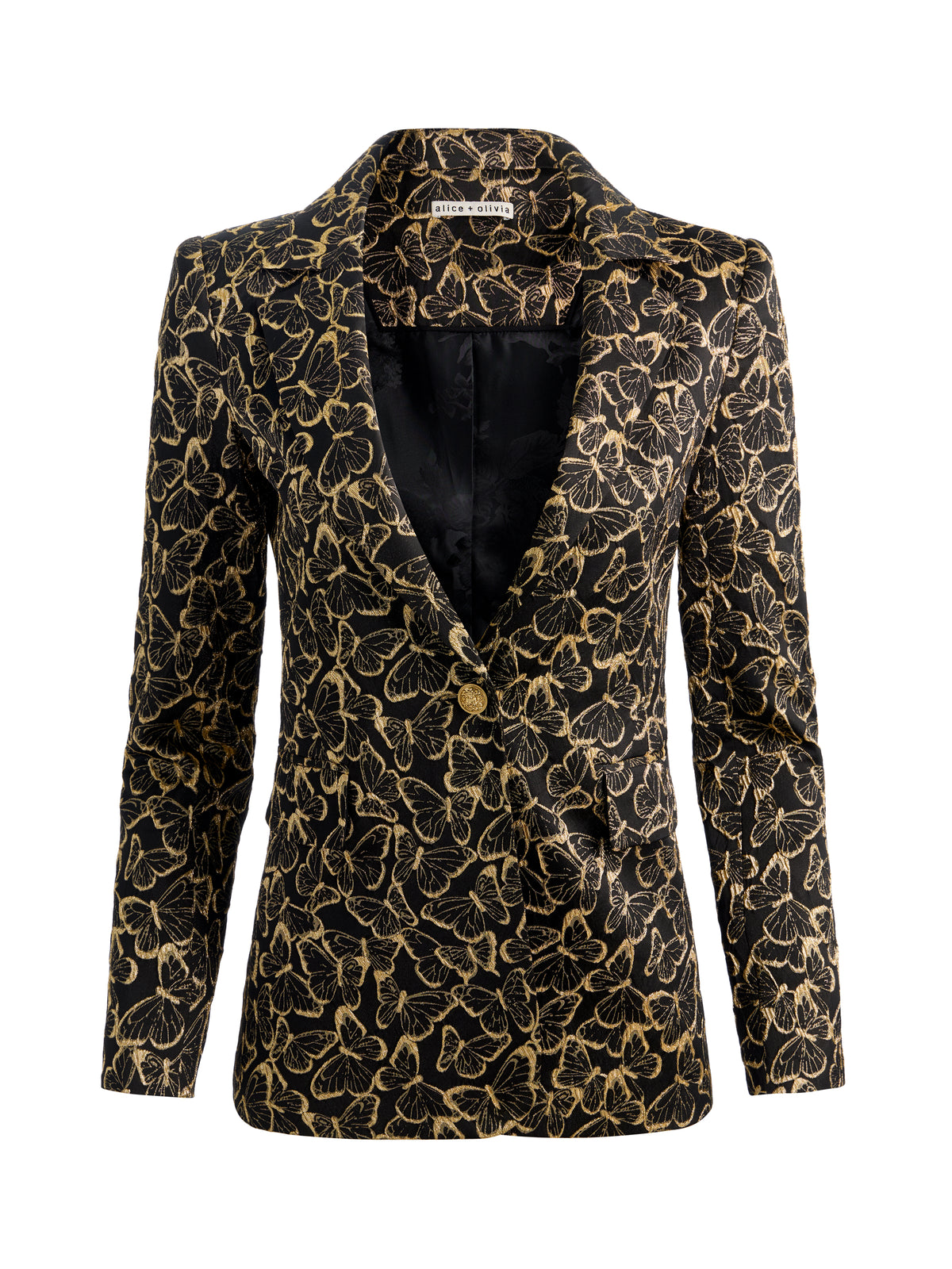 BLAZER SAHARIENNE A MANICHE LUNGHE CON CINTURA - NERO/ORO