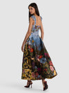 HANA TIE STRAP MIDI DRESS-ALPINE DAWN-ALICE + OLIVIA