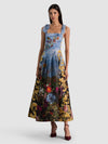 ABITO MIDI HANA SQ NK CON SPALLINE SOTTILI DA ANNODARE-ALICE + OLIVIA
