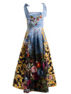 ROBE MIDI HANA SQ NK À BRETELLES FINES-ALICE + OLIVIA