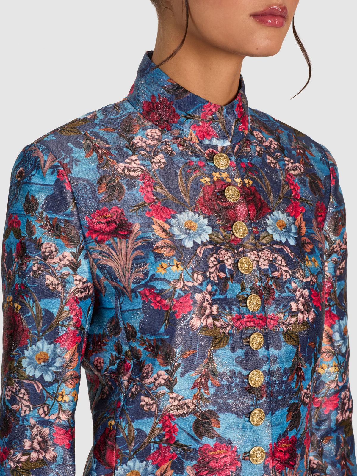 Veste militaire en jacquard EMERSON - Bleu minéral HEARTSTRINGS