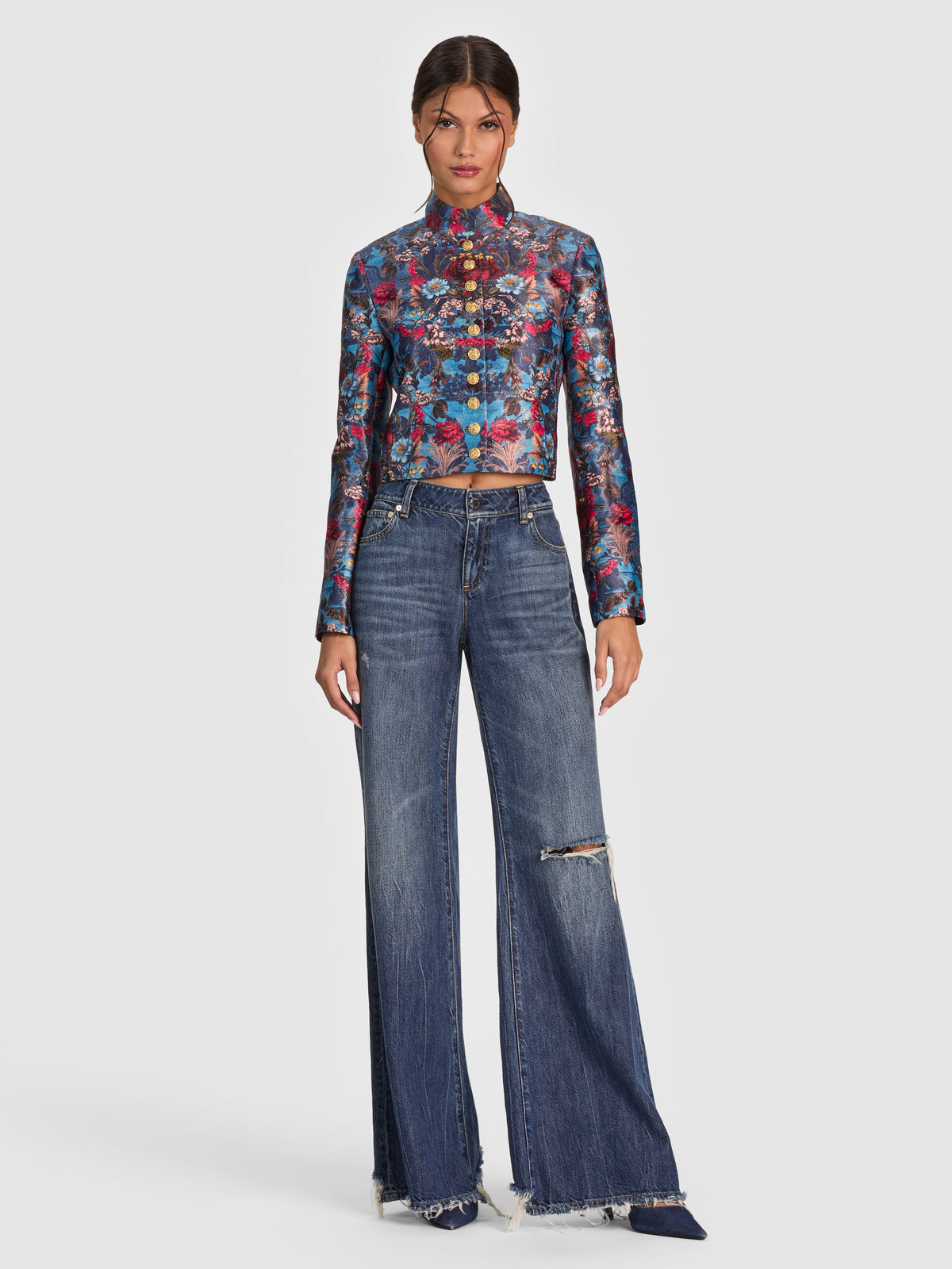 EMERSON JACQUARD MILITARY JKT-ALICE + OLIVIA