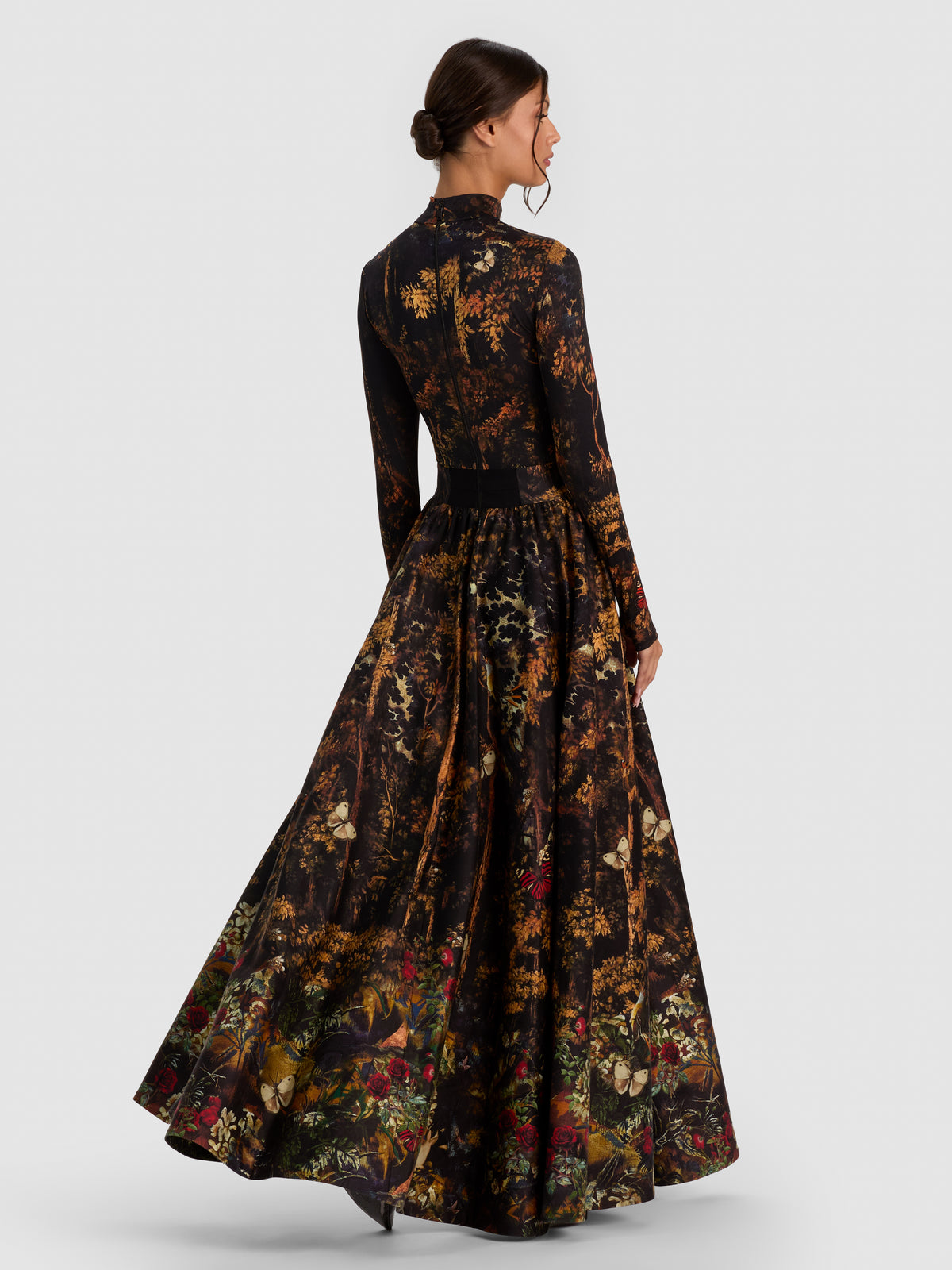 CHARA TURTLENECK MAXI DRESS-WISTFUL WOODS-ALICE + OLIVIA