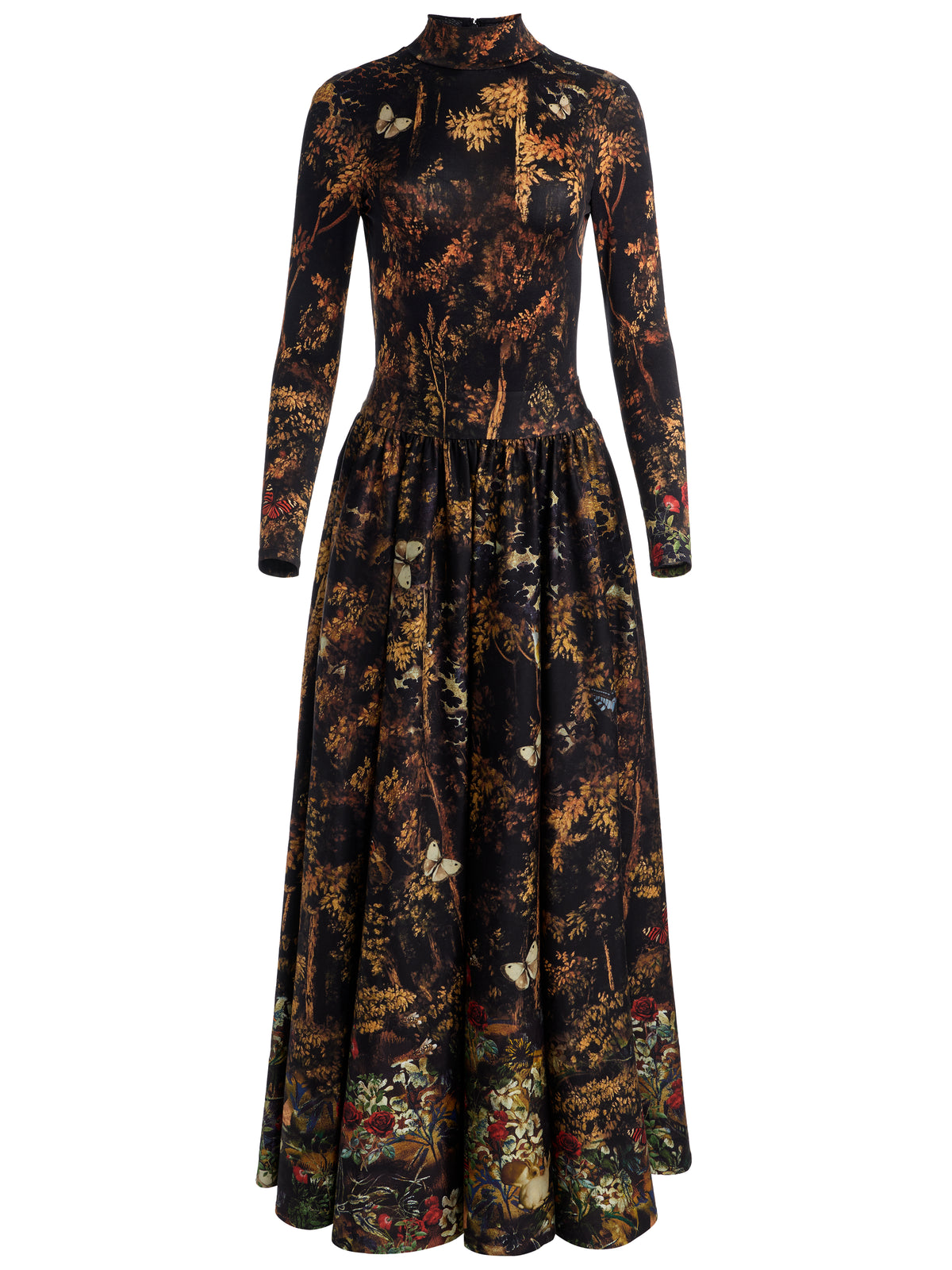 CHARA TURTLENECK MAXI DRESS-WISTFUL WOODS-ALICE + OLIVIA