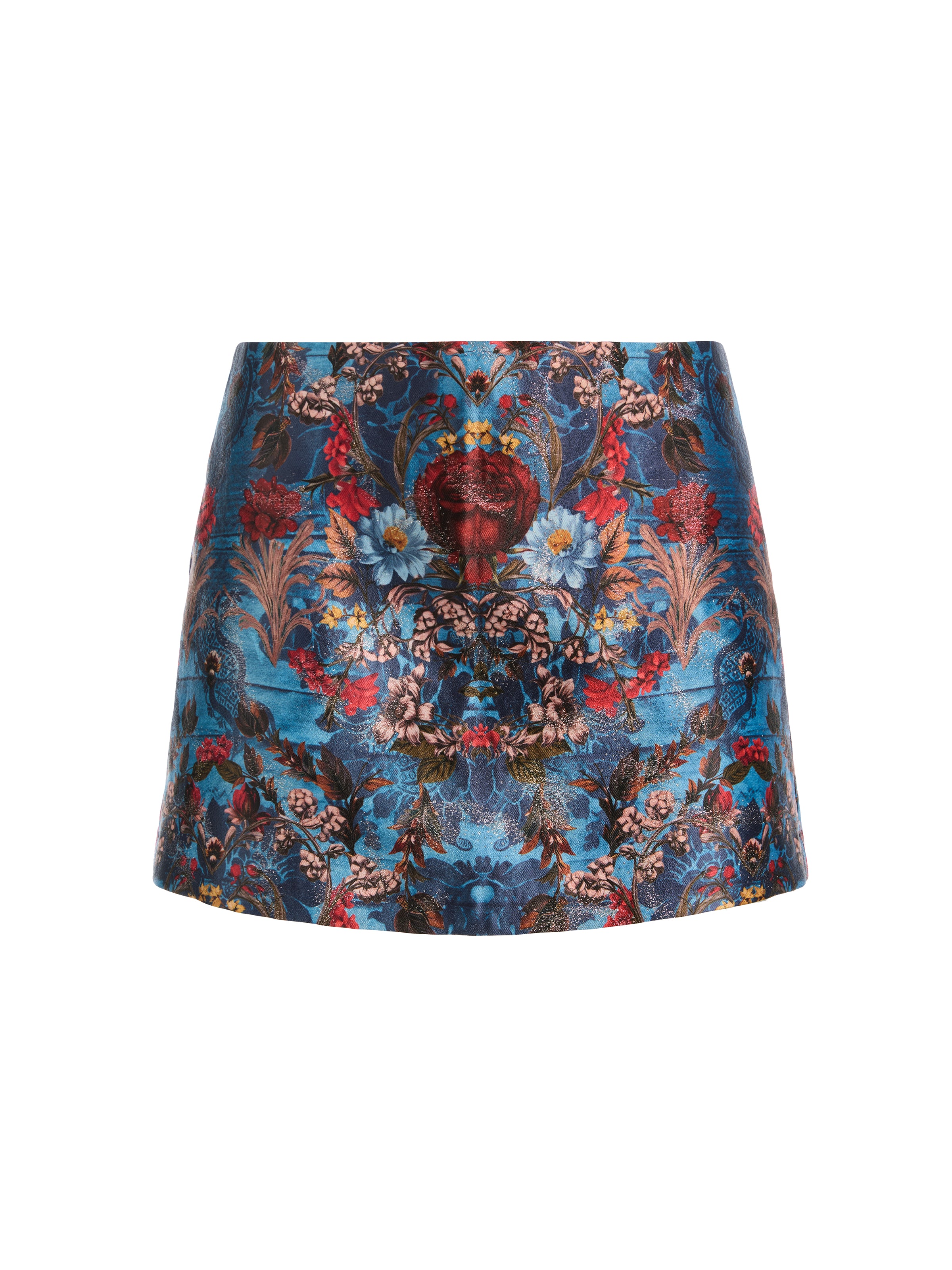 MACE JACQARD HR MINI SKORT-HEARTSTRINGS MINERAL BLUE-ALICE + OLIVIA
