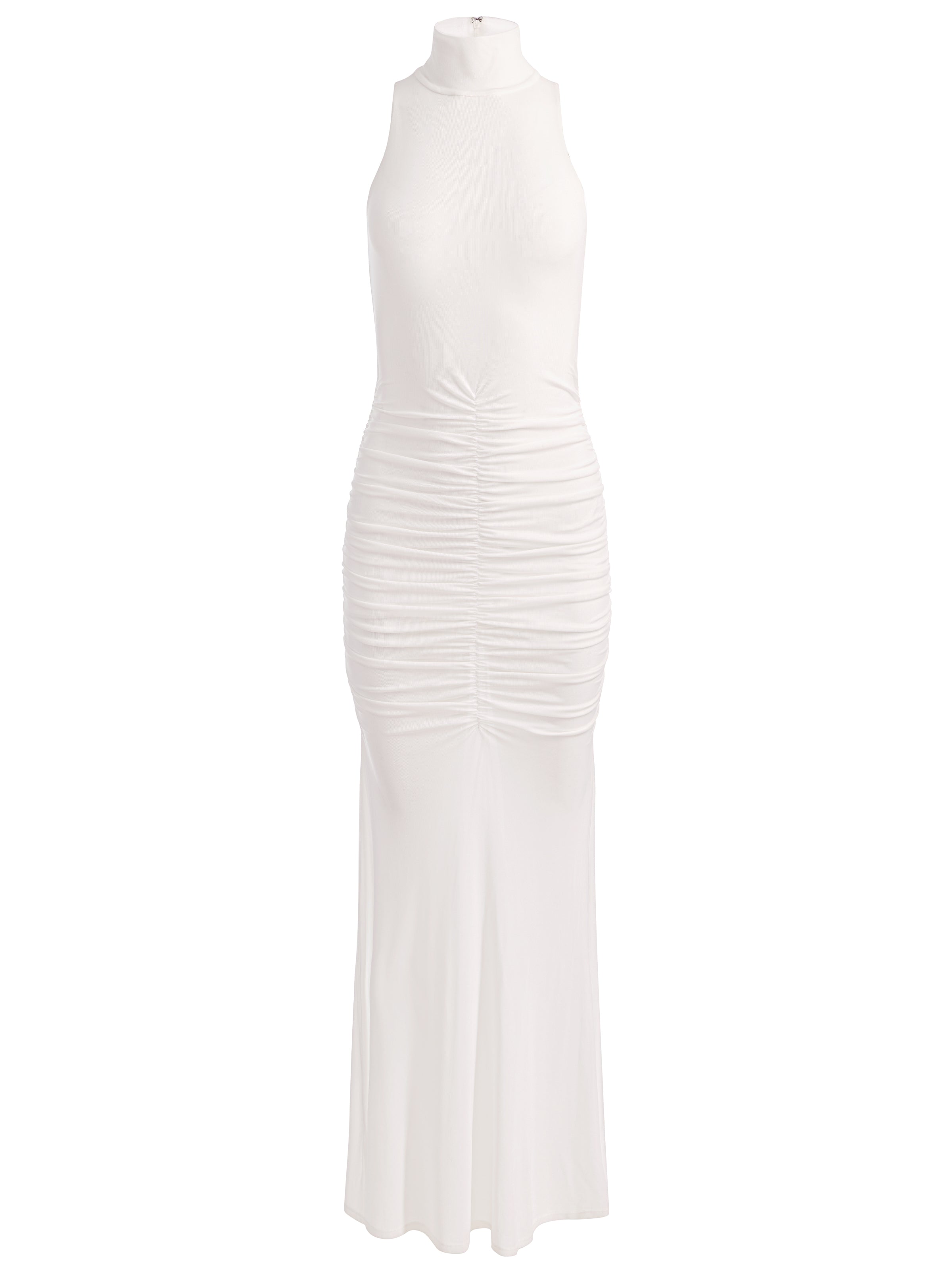SHANNON RUCHED HIP MAXI DRESS-OFF WHITE-ALICE + OLIVIA