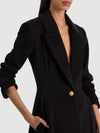 CHESHIRE SINGLE BREASTED COAT-Black-ALICE + OLIVIA