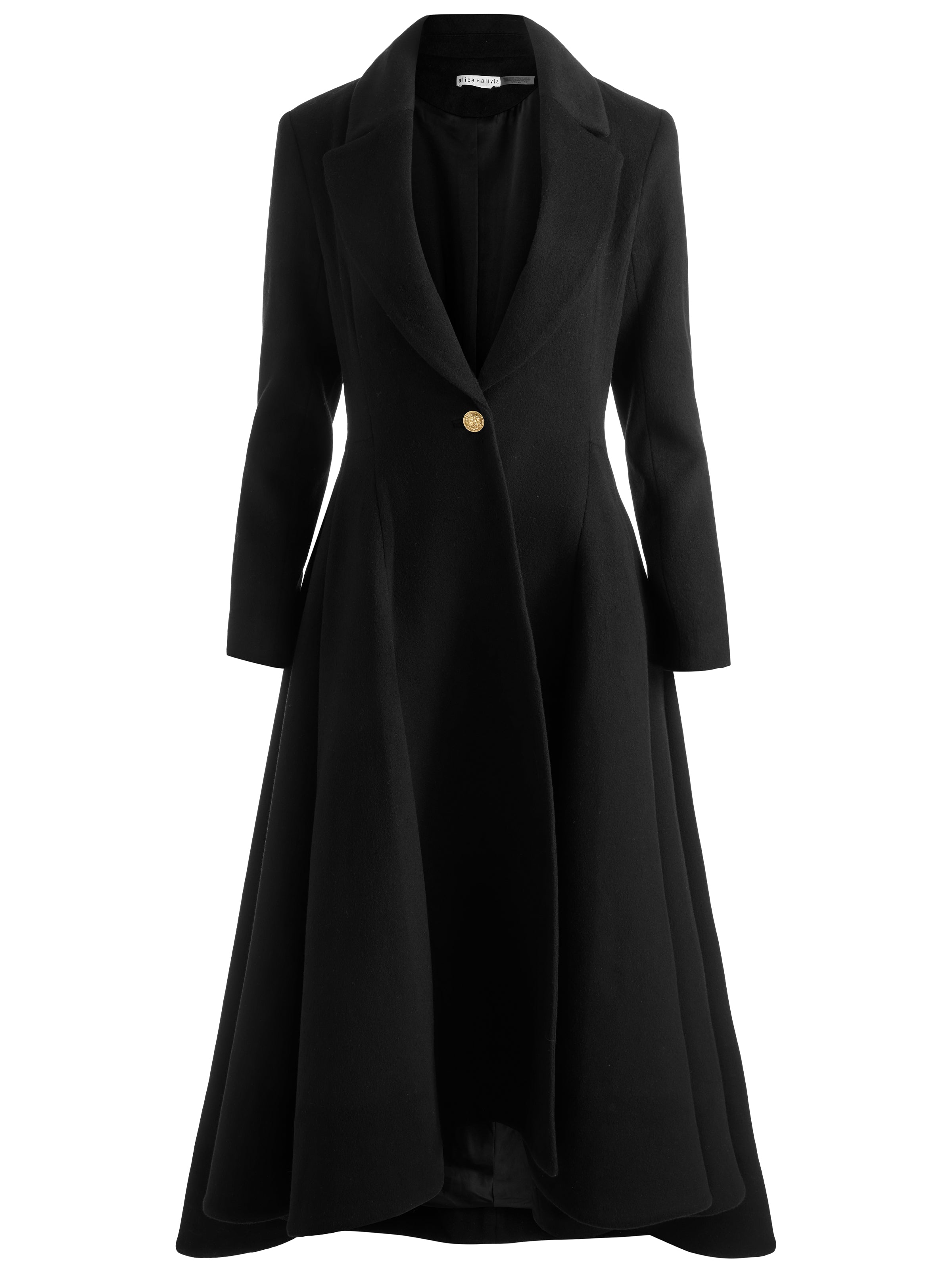 CHESHIRE SINGLE BREASTED COAT-Black-ALICE + OLIVIA