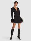 ROBE FREYA AJUSTÉE CINTREE BOUTONNÉE AVEC POIGNETS AMOVIBLES EN PLUMES-ALICE + OLIVIA