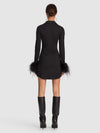 ROBE FREYA AJUSTÉE CINTREE BOUTONNÉE AVEC POIGNETS AMOVIBLES EN PLUMES-ALICE + OLIVIA