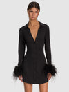 ROBE FREYA AJUSTÉE CINTREE BOUTONNÉE AVEC POIGNETS AMOVIBLES EN PLUMES-ALICE + OLIVIA