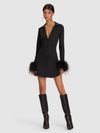 ROBE FREYA AJUSTÉE CINTREE BOUTONNÉE AVEC POIGNETS AMOVIBLES EN PLUMES-ALICE + OLIVIA