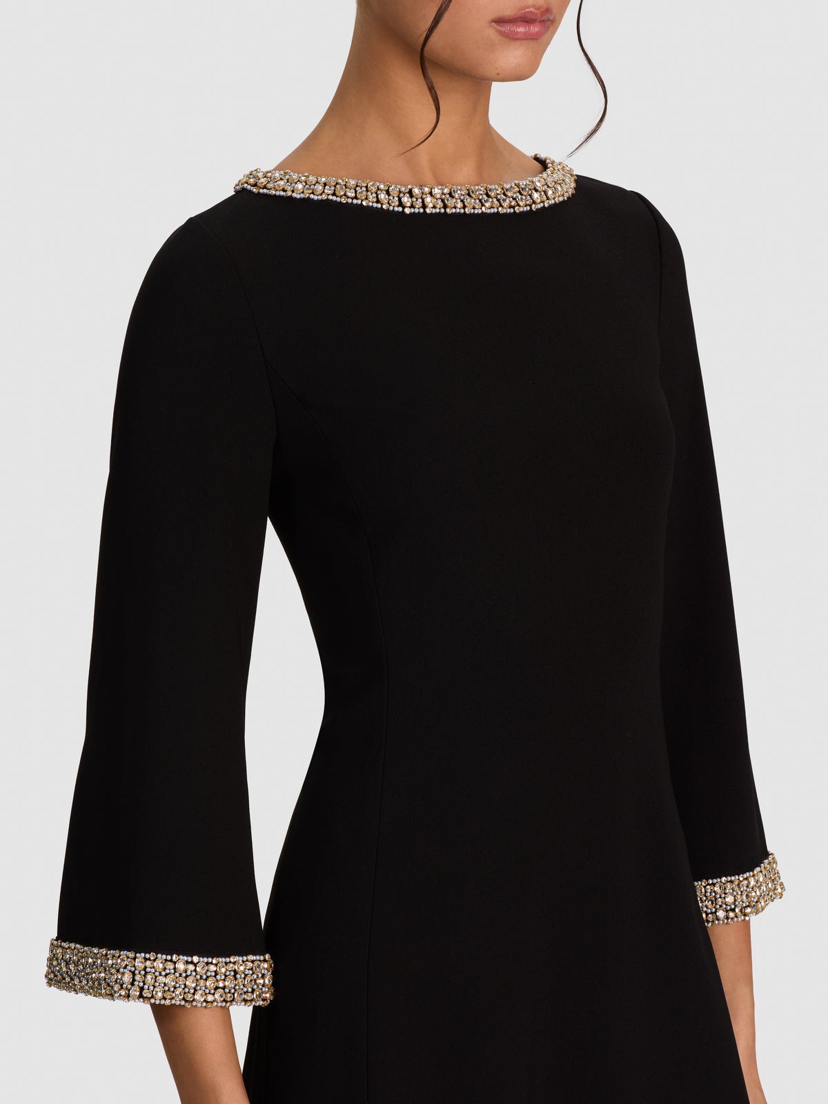MAILYNN EMBELLISHED MINI DRESS-Black-ALICE + OLIVIA