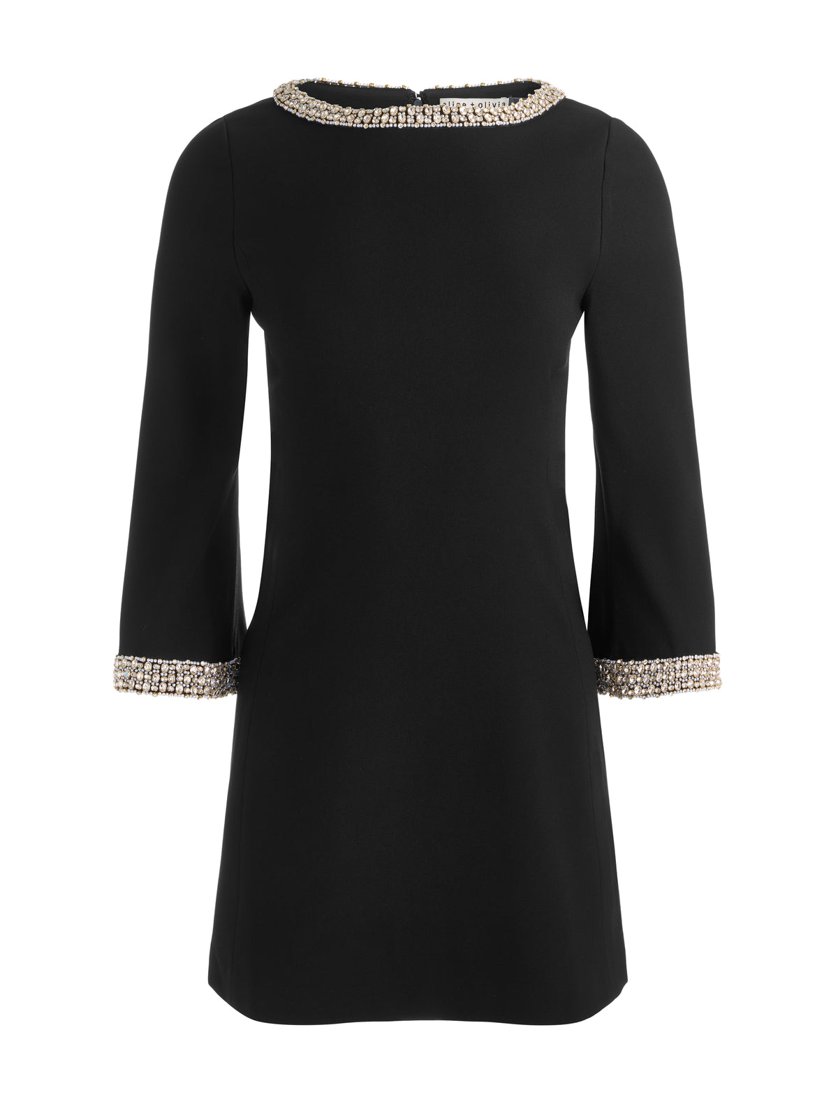 MAILYNN EMBELLISHED MINI DRESS-Black-ALICE + OLIVIA