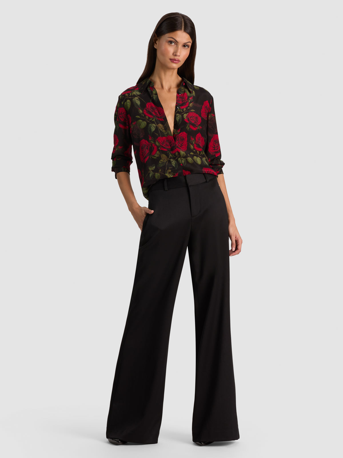 SHANE WIDE LEG PANT-Black-ALICE + OLIVIA