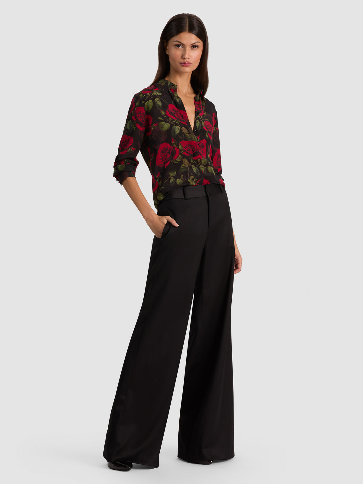 SHANE WIDE LEG PANT-Black-ALICE + OLIVIA
