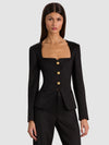 TRISHA FITTED JACKET-Black-ALICE + OLIVIA