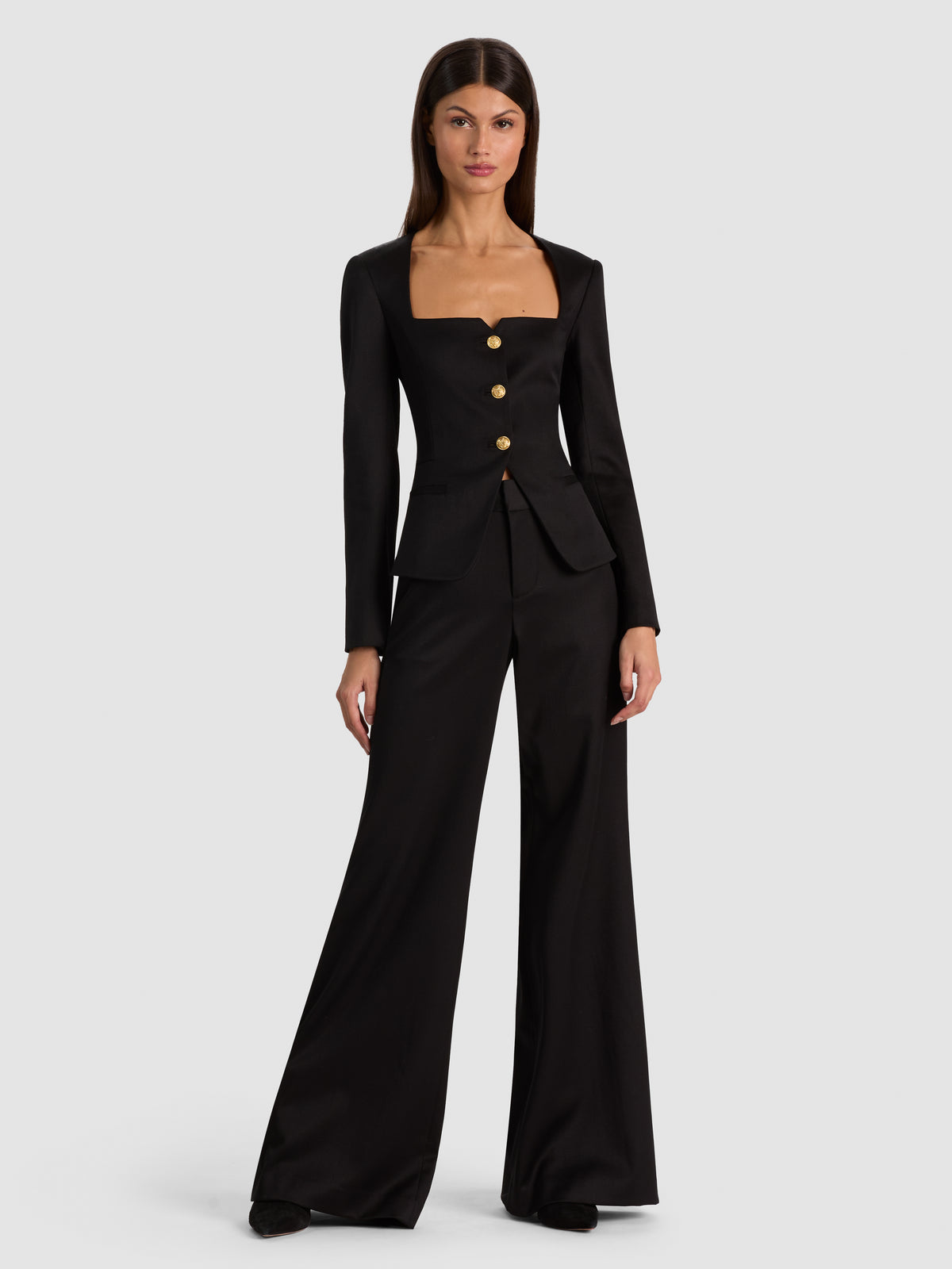 TRISHA FITTED JACKET-Black-ALICE + OLIVIA