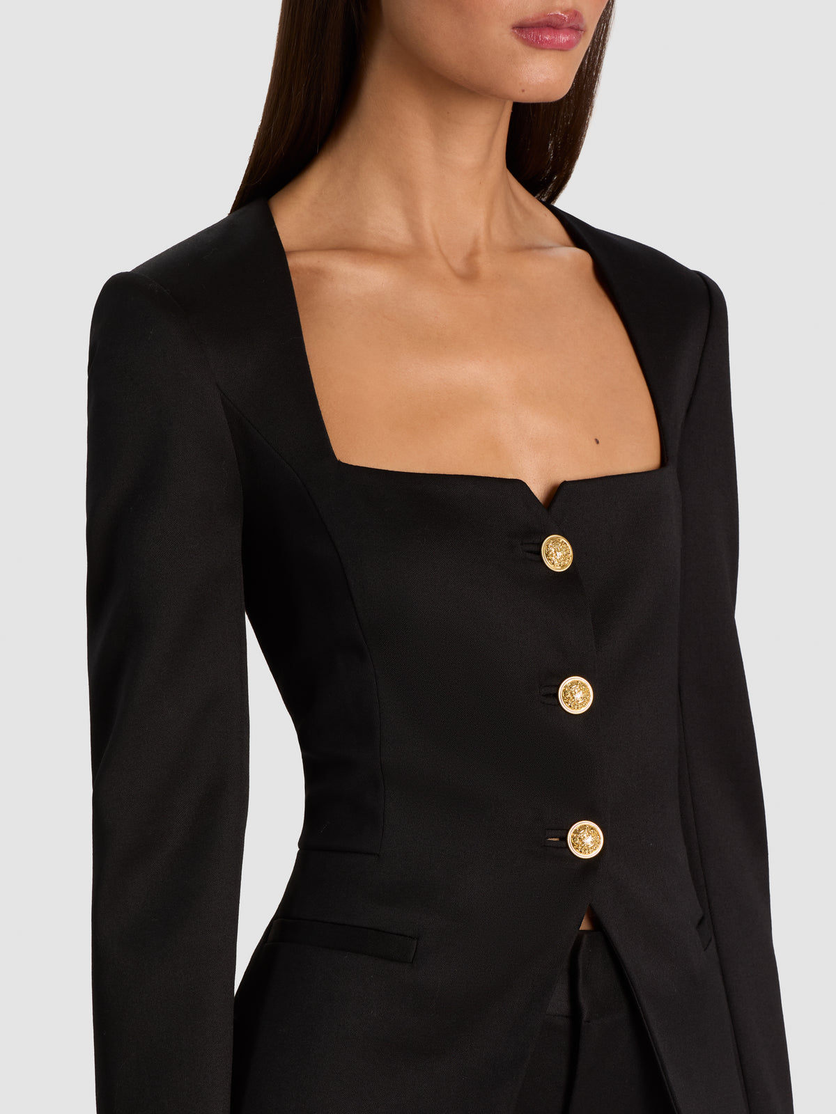 TRISHA FITTED JACKET-Black-ALICE + OLIVIA