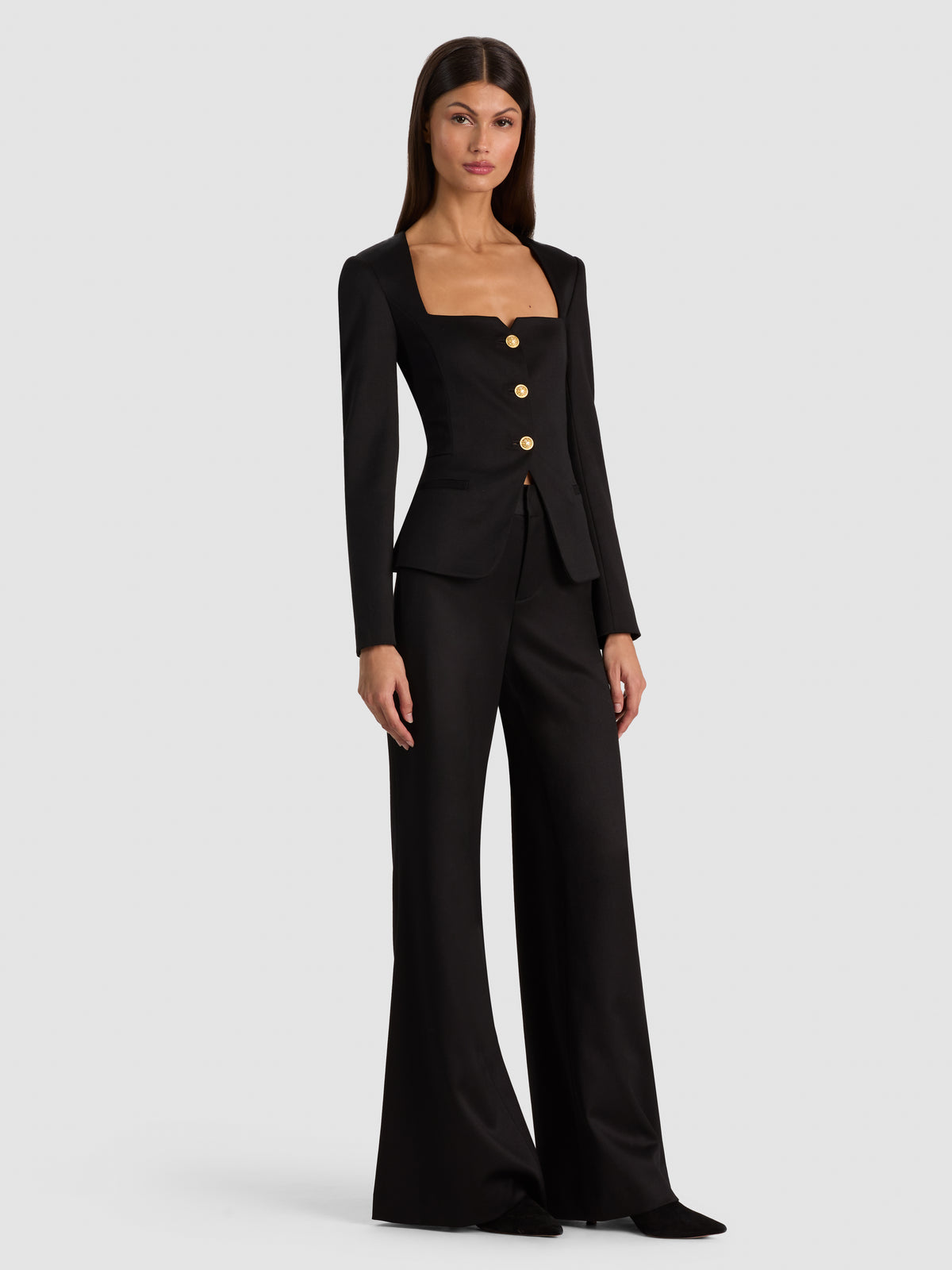 TRISHA FITTED JACKET-Black-ALICE + OLIVIA