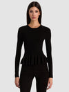 KISHA RIBBED PULLOVER-Black-ALICE + OLIVIA