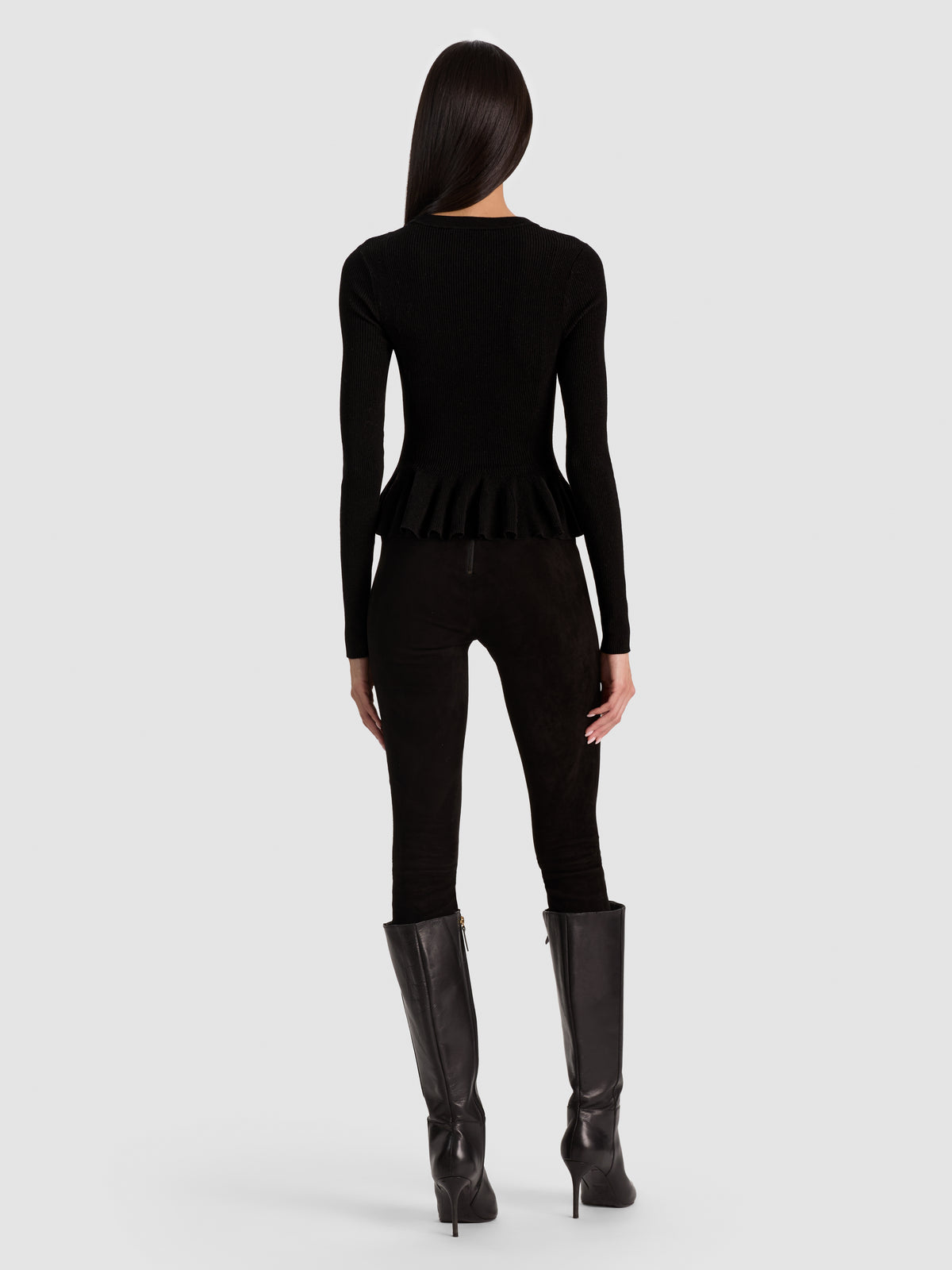 KISHA RIBBED PULLOVER-Black-ALICE + OLIVIA