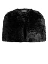 DEIRDRE FAUX FUR CAPELET-Black-ALICE + OLIVIA