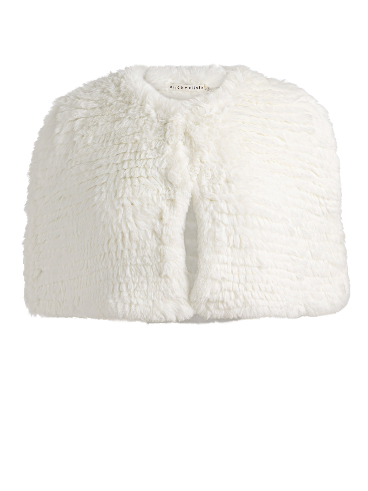 DEIRDRE FAUX FUR CAPELET - SOFT WHITE
