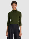 PORLA COLLARED SWEATER-DARK FERN-ALICE + OLIVIA